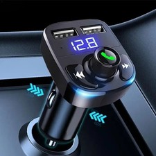 Bluetooth 5.0 Car Wireless FM Transmitter Adapter 2USB PD Charger AUX Hands-Free
