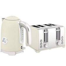 Retro 3000W Kettle And Toaster Set - Grey