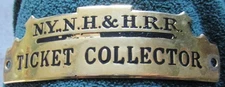 New York New Haven & Hartford Railroad N.Y.N.H.&H.R.R TICKET COLLECTOR Hat Badge