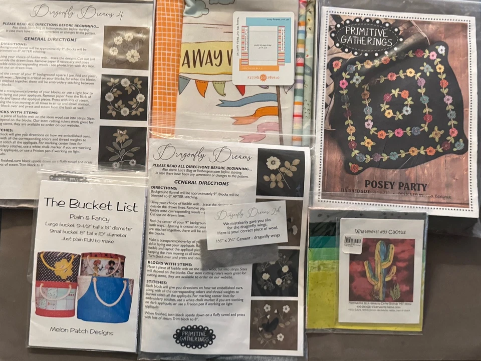 BUILD YOUR OWN LOT OF CRAFT WOOL QUILTING KITS PRIMITIVE GATHERING CHRISTMAS - Image 4 of 4