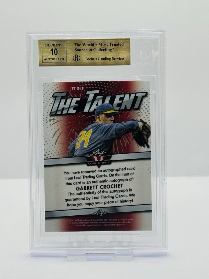 2020 Leaf Valiant GARRETT CROCHET Autograph Auto /50 - BGS 9.5/10 Gem Mint 🔥 - Image 2 of 3