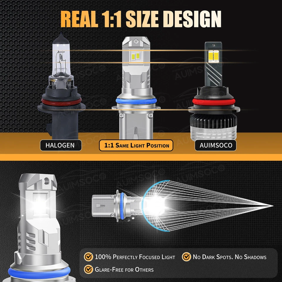 2x 9004 Combo LED Headlights High Low Bulbs For Mercedes-Benz SL500 1994-2002 - Image 4 of 4