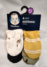 Gerber 4 pack Mittens 0-3months 