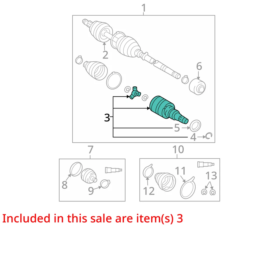 Carcasa Pontiac Vibe 2003-2008 FRT WHL DRV SHF TR 88972677 - NUEVO OEM Foto 2 de 3