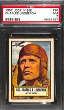 1952 Topps Look N See #30 CHARLES LINDBERGH PSA 7 NM 16451557 
