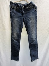 Women  s Silver Brand Suki Blue Jeans Size 27X33 From Tag Straight Mid Rise.