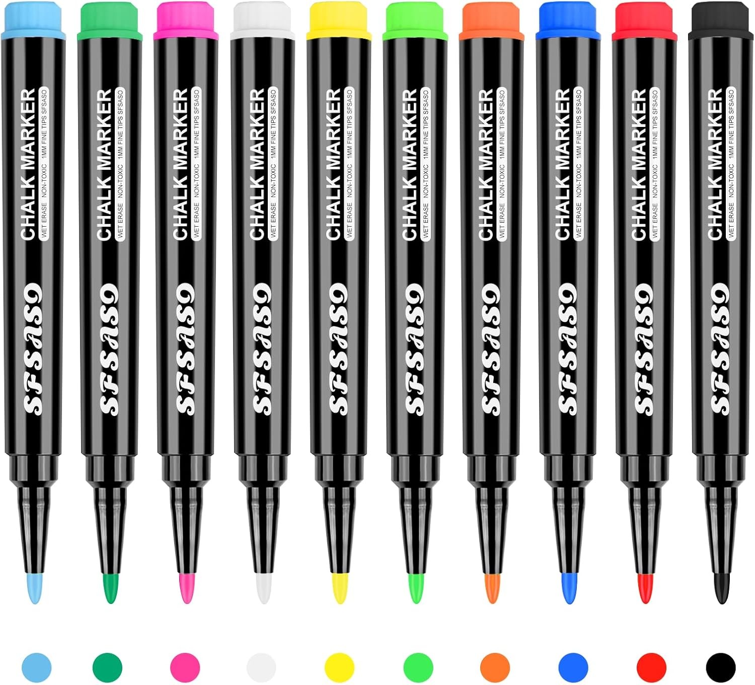 Liquid Chalk Markers for Acrylic Fridge 1 Count (Pack of 10), Multicolor 