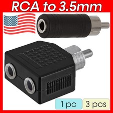 RCA to 3.5mm Adapter Male/Female 3.5mm Jack Stereo Mono 1/8" Headphone Splitter