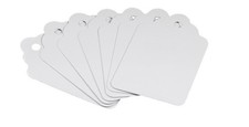 1000 Pieces 1.75x1.1 Inch Blank White Scalloped Price Tags Unstrung DIY Label