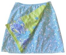 Lilly Pulitzer White Label Ol Salty Pelican Shells Reversible Wrap Skirt Size 6