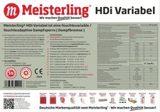 Meisterling HDi Variabel Dampfbremse–feuchtevariabel–luftdicht–1,50 x 50m – 75m²