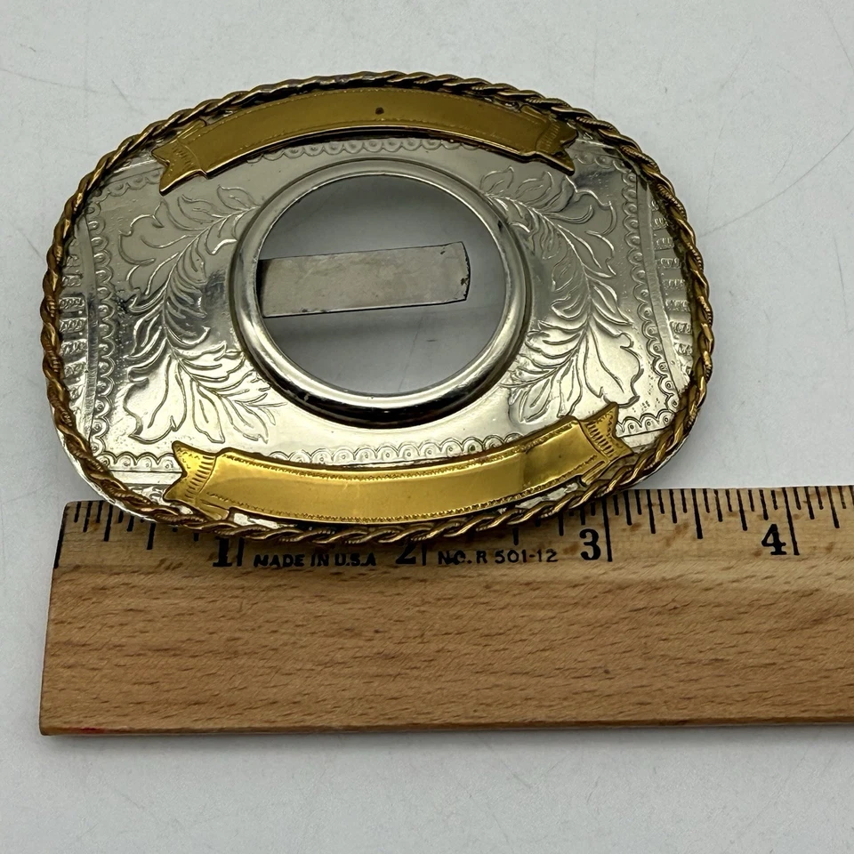 Vintage German Nickel Silver Belt Buckle Cowboy Western - Image 3 of 4