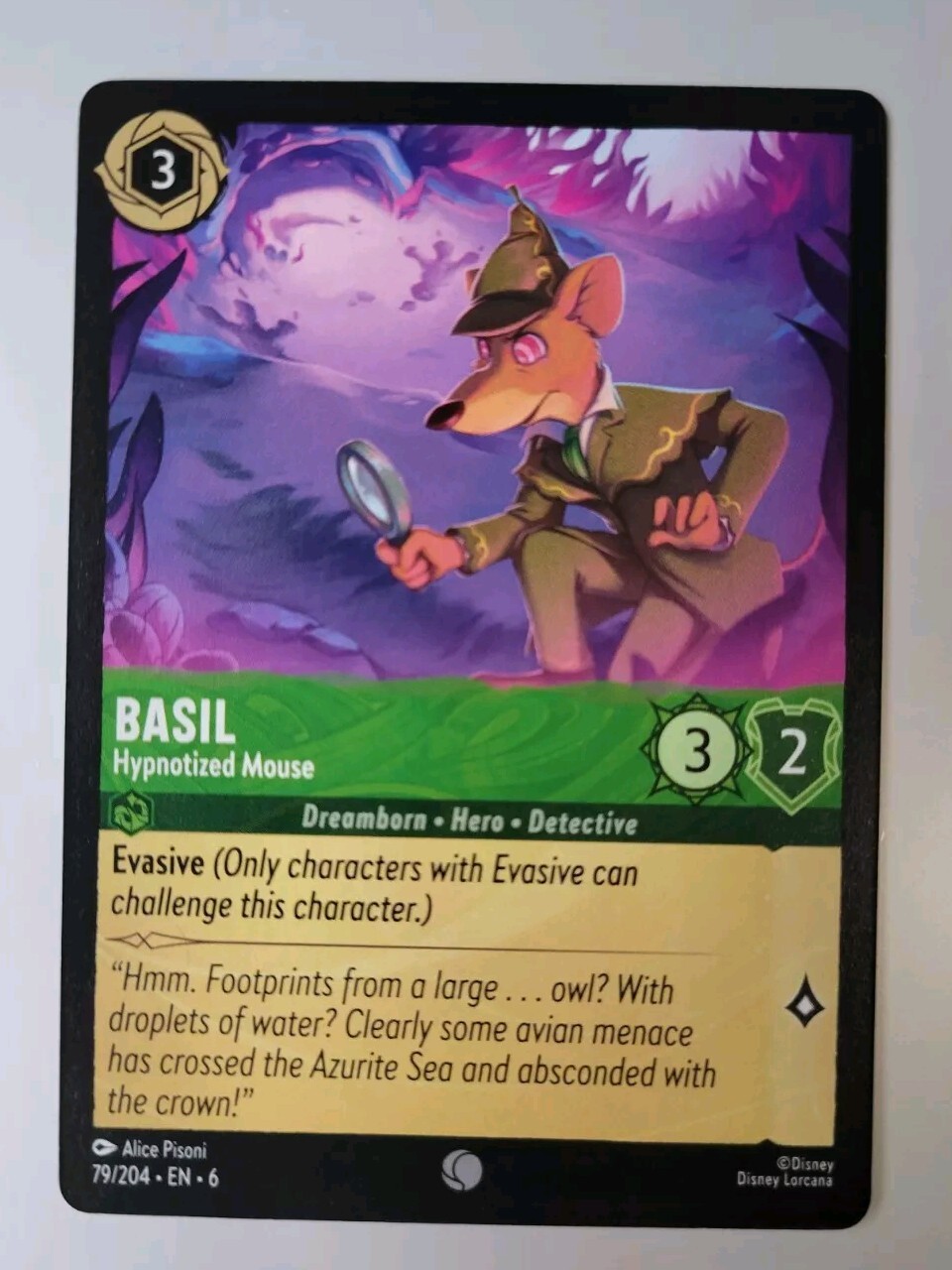 Disney Lorcana TCG - Azurite Sea: Basil (079/204) - Common - Near Mint