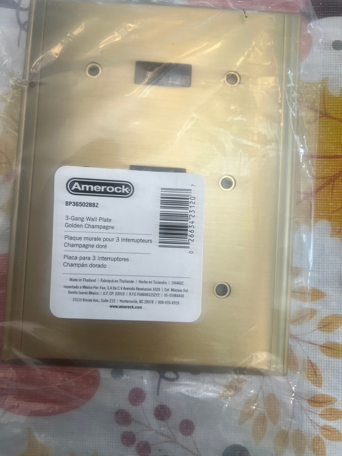 Amerock BP36502BBZ Candler 3 Toggle Wall Plate, Golden Champagne
