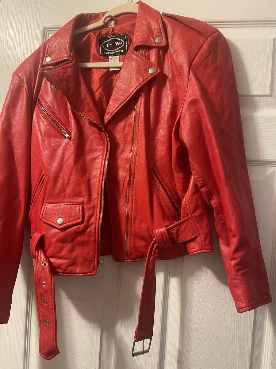 tannery west leather jacket vintage womens size M red | eBay