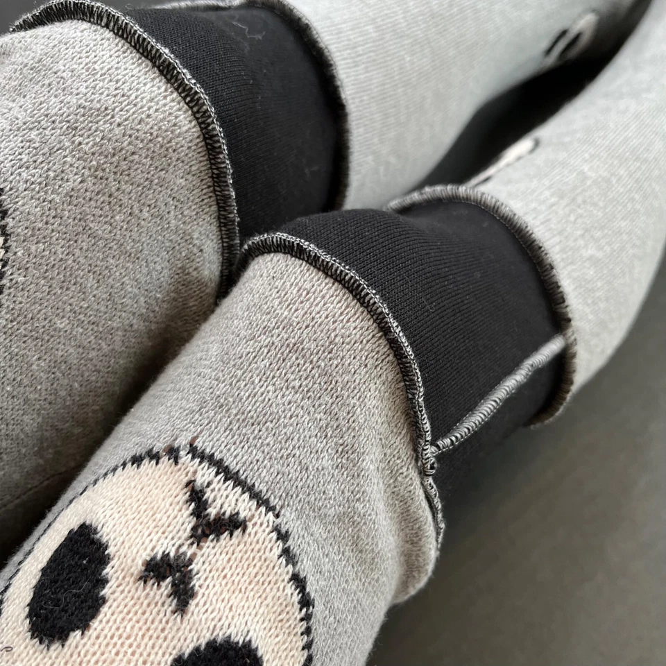 Свитер ноги подогреватели серый панда вязаный колена носки черный чехол животных печати женщин - Изображение 3 из 4