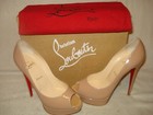 AUTH NEW WOMEN LOUBOUTIN NUDE LADY PEEP 150 PATENT PLATFORM PUMPS/HEELS US 9.5 — photo 4