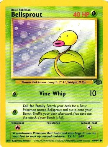 1999 bellsprout pokemon card value 1999 Pokemon Classic - Jungle #49 Bellsprout EX-MT