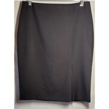 Ann Taylor Women's Pencil Skirt Size 4 Black Pleated Short Lined Back Zip