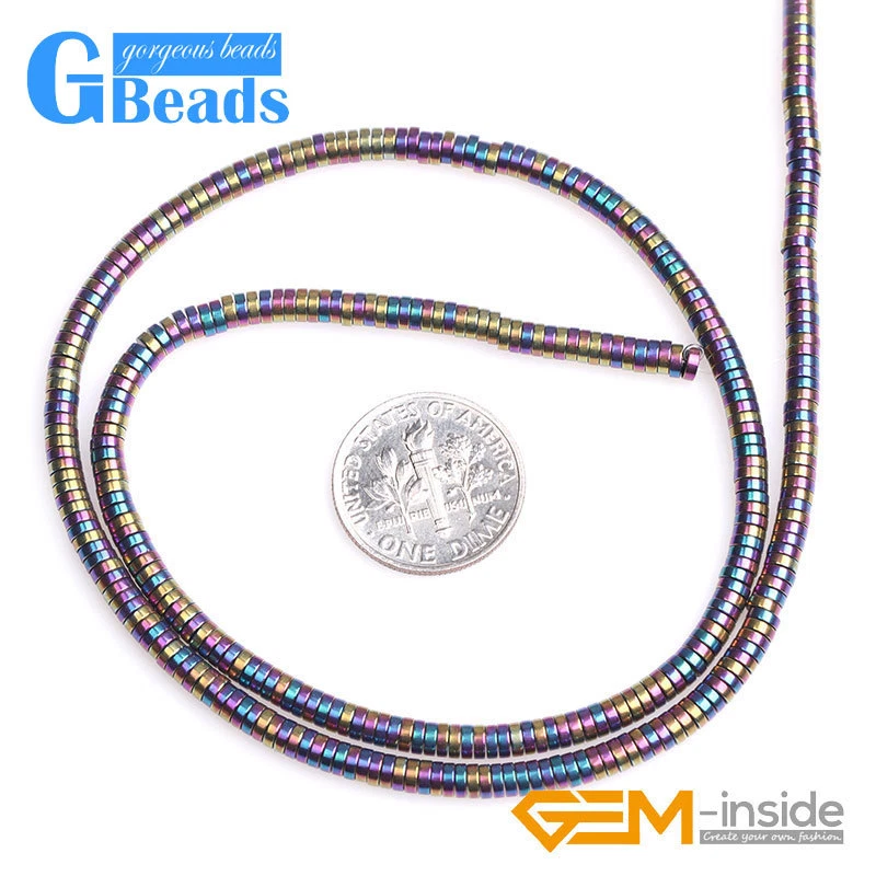 Металлическое покрытие гематит Heishi прокладка бисер для ювелирных изделий делает прядь 15 «2 x 4 мм - Изображение 4 из 4