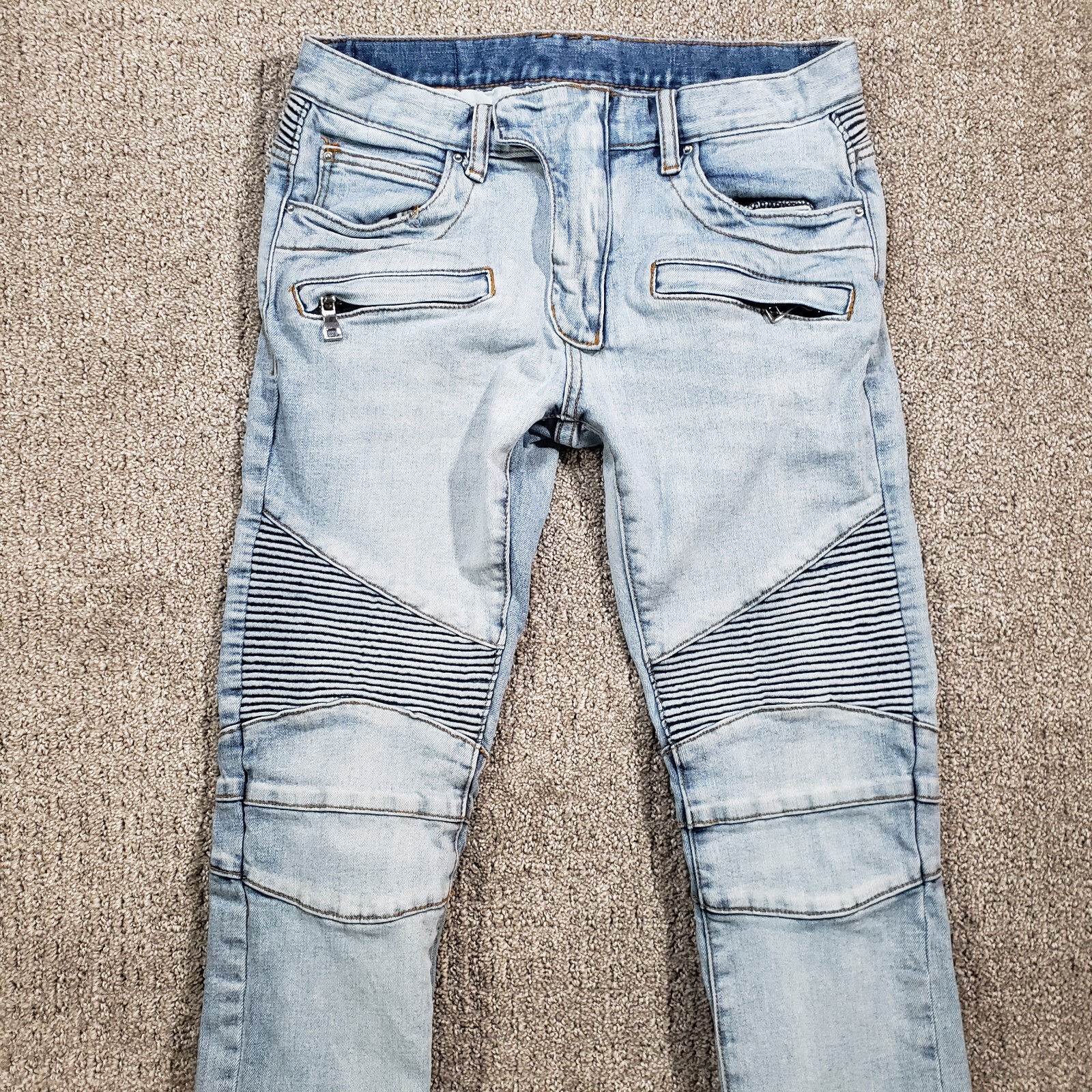 MNML Jeans Womens 28 Tapered Blue Light Wash Denim An… Gem