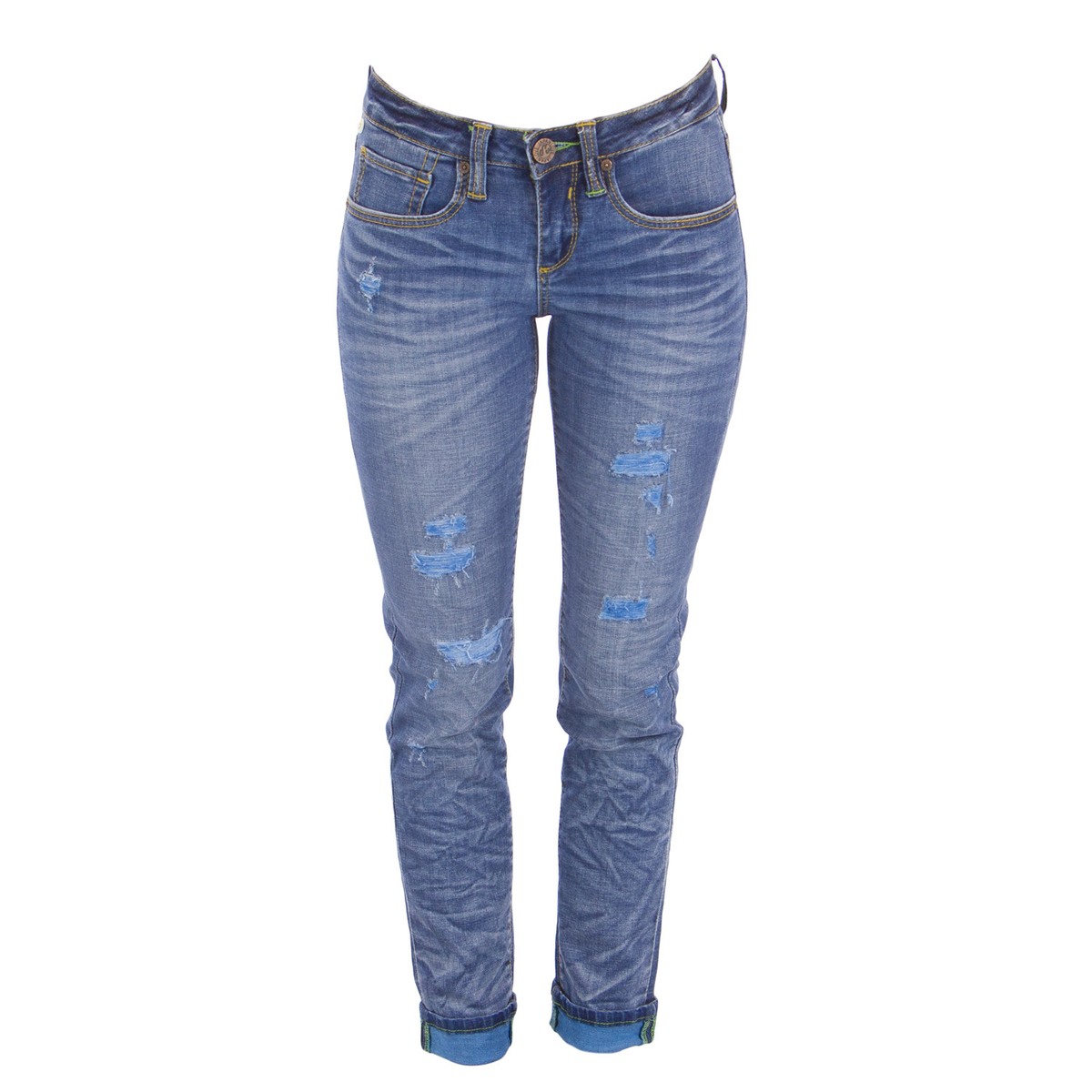 One Green Elephant Women's Bogota Cigarette Fit Jeans Sz XX-Small(W25) Blue