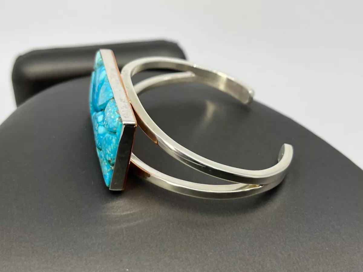 Ebay large turquoise sterling outlet silver cuff bracelets