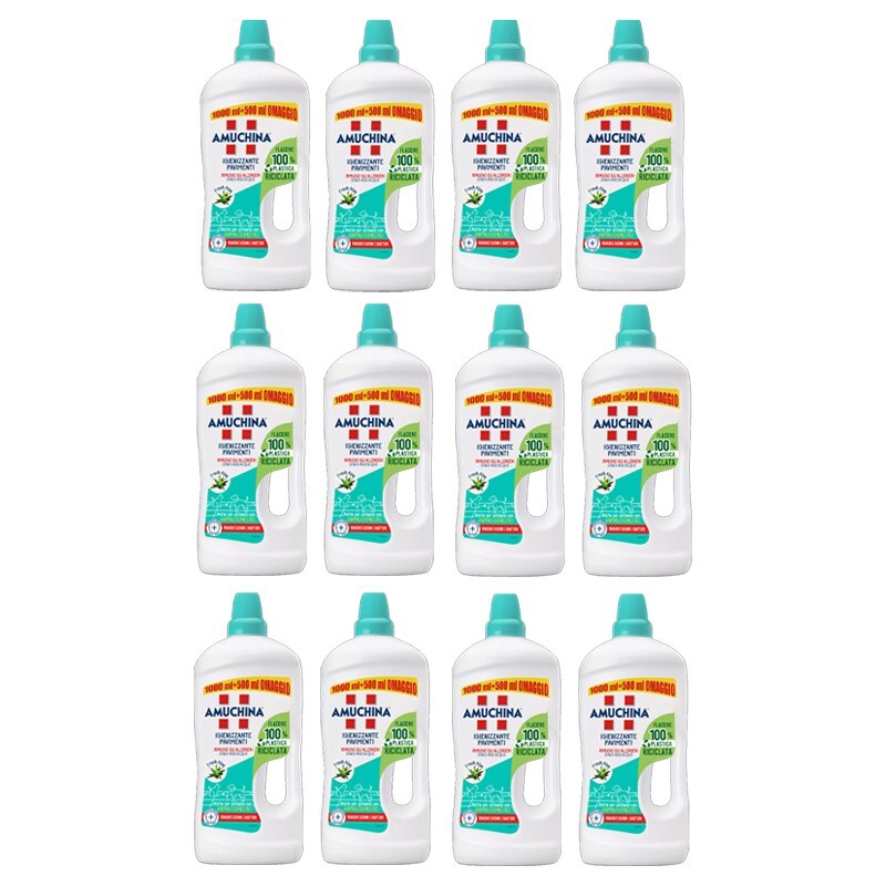 Detergente Amuchina Pavimenti Aloe 1500ml - Offerta 12 Flaconi Casa