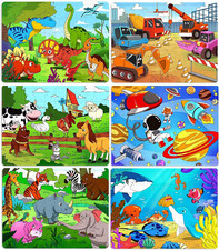 Puzzles for Kids Ages 4-8, 6 Pack Wooden Jigsaw Puzzles 60 Pieces Preschool E...