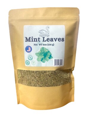 Eleganceinlife Mint Leaves 8oz (226g) Gluten-Free, Vegan, Vegetarian