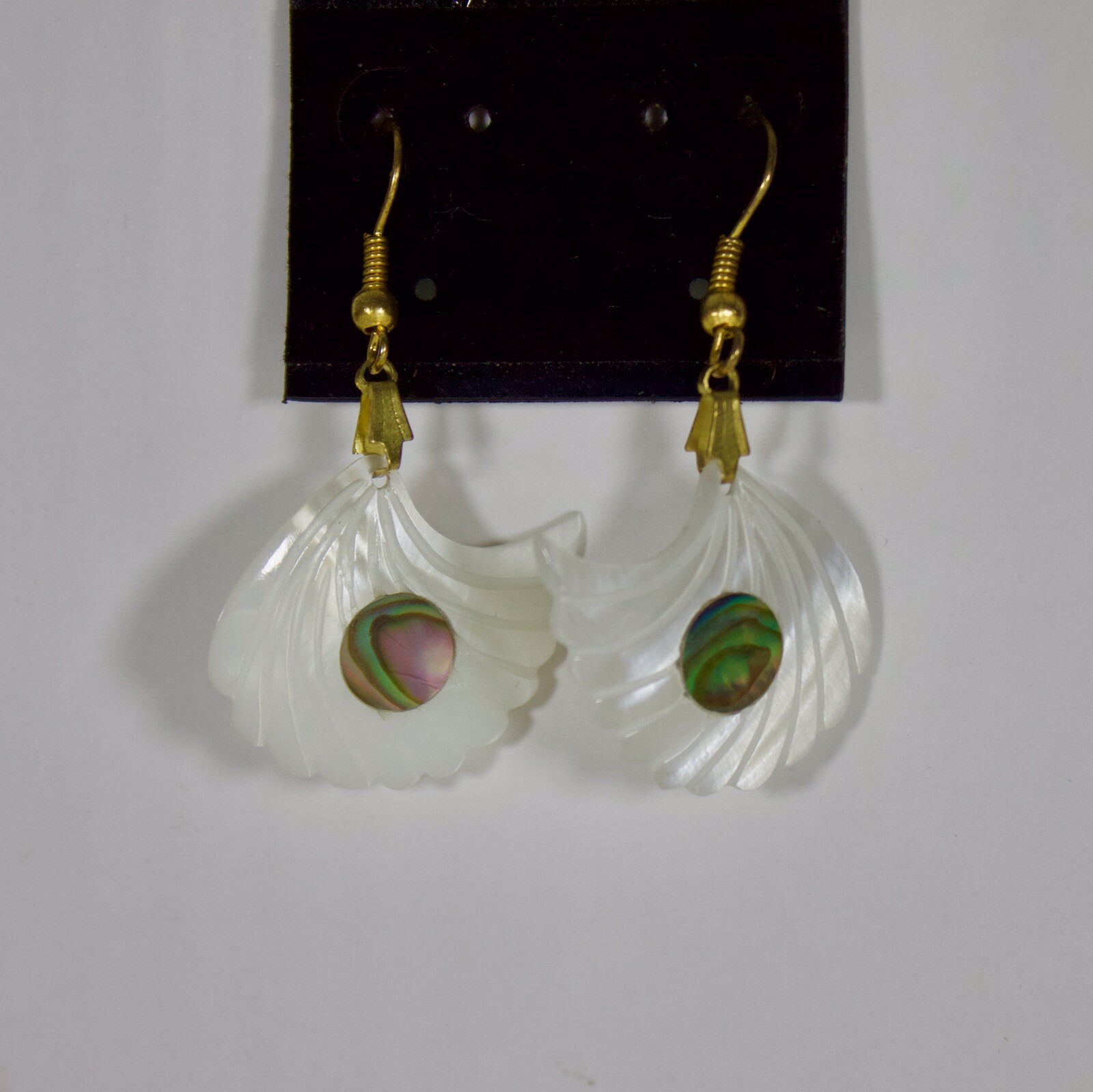 Abalone Shell Dangle Carved Earrings - Mermaid Ea… - image 7