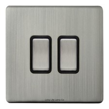 MegaSocket Screwless Slim Flatplate Light Socket & Switches BRUSHED CHROME Range