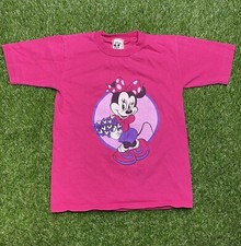 Vintage Minnie Mouse Disney Designs Pink Shirt Size Youth Kids M Made In USA