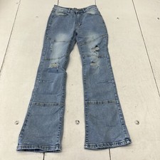Light Wash Blue Distressed Boot Cut Jeans Women's Size Small NEW
