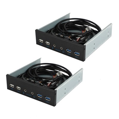2Stck 5,25  Desktop PC Gehäuse Interne Vorderseite Platte USB Hub 2 Ans5146