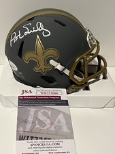 PAT SWILLING Signed Autographed Auto New Orleans Saints SLATE Mini Helmet JSA