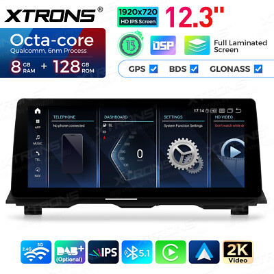 Qualcomm 680 Android Stereo for BMW 5 Series F10 F11 CIC 12.3 inch 2K Screen 4G
