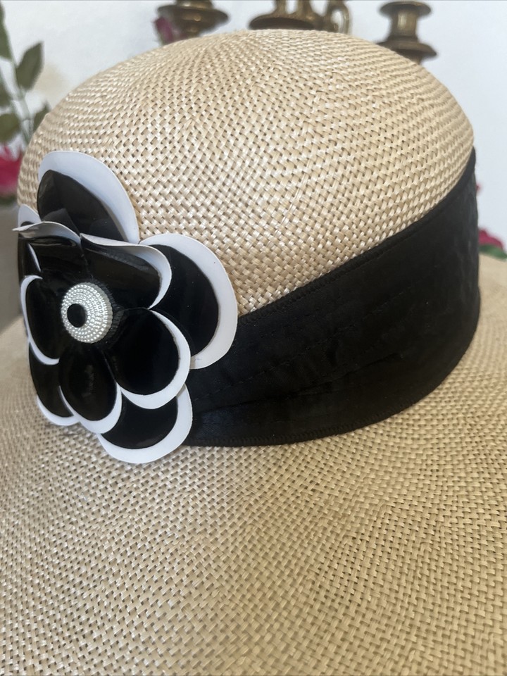Springtime Cream Straw Garden Straw Hat w/ Accent Band eBay