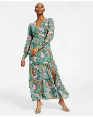 Women's Green Petite PS Floral Chiffon Long-sleeve Maxi Dress D065 | eBay Women's Green Petite PS Floral Chiffon Long-sleeve Maxi Dress D065 | eBay