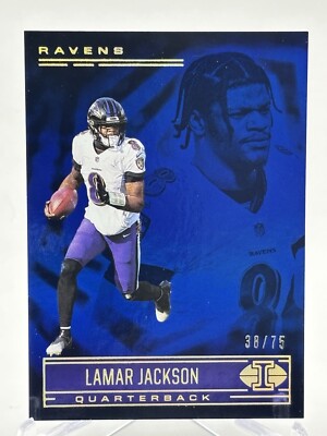 LAMAR JACKSON 2020 Panini Illusions Blue /75 Baltimore Ravens #38 