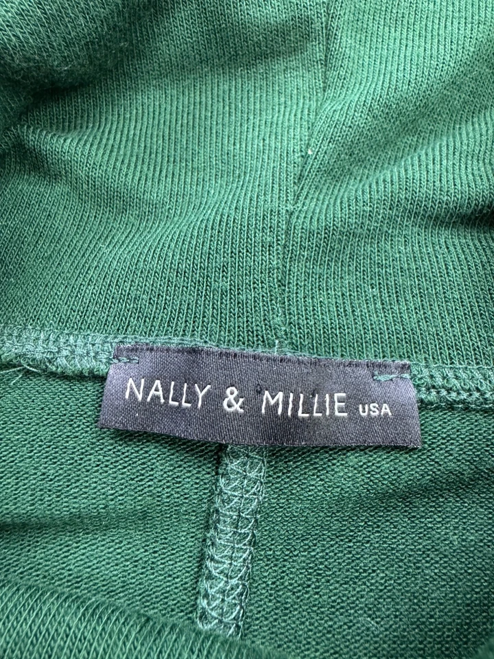 Nally Millie 毛衣女式 S/Medium Forest 绿色 3/4 袖裹身高领美国 — 第 3/4 张图片