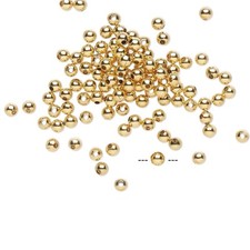 Bead, 1000 Gold Plated Brass Small Smooth 2.5mm Round with 0.4mm Hole