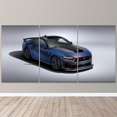 Ford Mustang 2024 Dark Horse Beast Car 3 Piece Canvas Wall Art Print Home Decor
