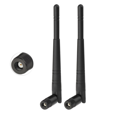 2 Antenne WiFi 2dbi RP-SMA – 2.4GHz E 5GHz, Per Linksys Netgear D-Link, Universali