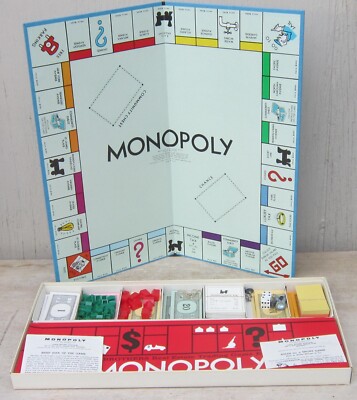 Vtg MONOPOLY Board Game 1963 Parker Bros. no. 9 Complete - Near
