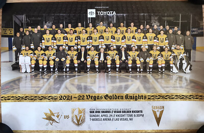 Vegas Golden Knights vs San Jose Sharks 4/24/22 Entire Team Poster 2021-2022 NEW