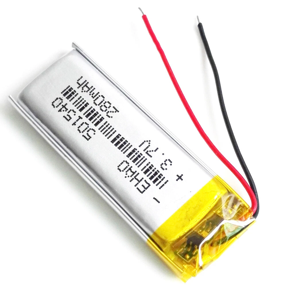 280mAh 3.7V Rechargeable Lipo Li-Polymer Battery for Bluetooth