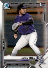 2021 BOWMAN DRAFT CHROME 1ST COLORADO ROCKIES - JADEN HILL #BDC-142