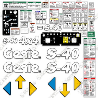 Fits Genie S-65 Decal Kit Boom Lift (S6014A-29213 to S6016A-31260