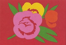 Postcard Fujiwo Ishimoto Marimekko Design: Kuuma, 1978 Rose Unused MINT